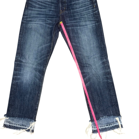Madewell Rivet & Thread Jeans Size 24 Blue Cropped frayed ankle Denim - Picture 5 of 9